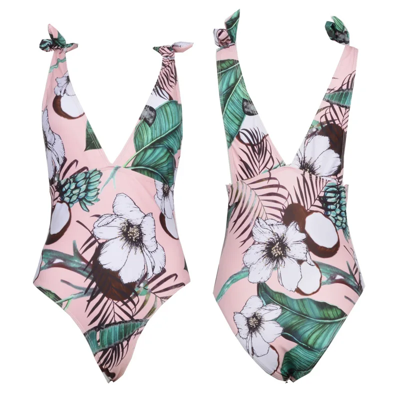 Цельный купальник 2020 сексуальный женский бандажный с открытой спиной