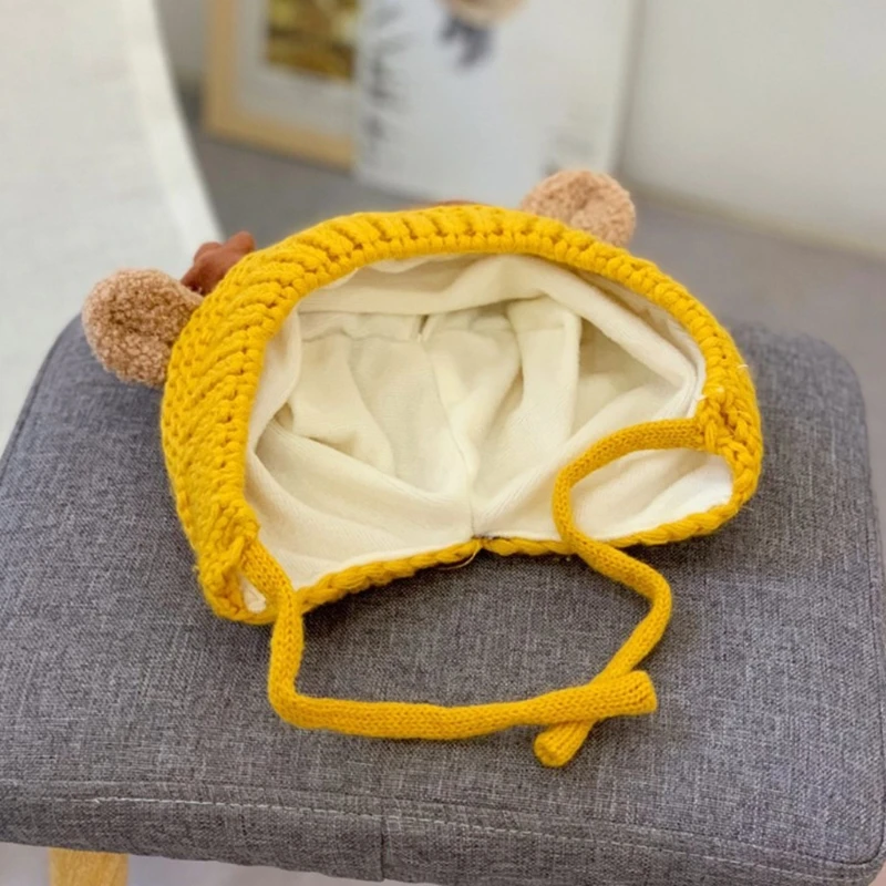 

Infant Baby Winter Knit Beanie Hat Cute Christmas Reindeer Antlers Toddler Windproof Earflap Cap Warmer with Chin Strap