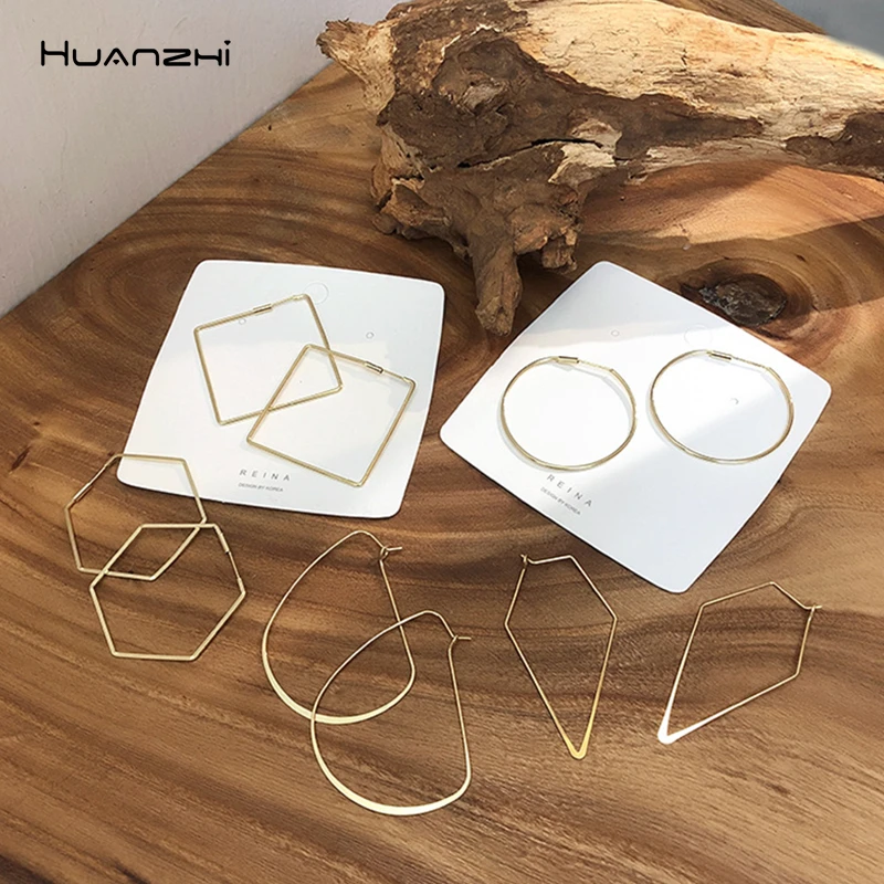 HUANZHI 2019 новая простая Корейская Геометрическая полая квадратная круглая