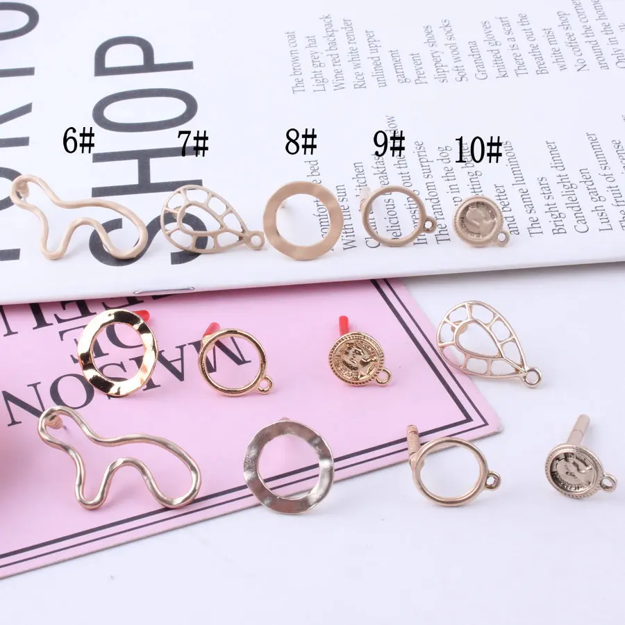 10pcs Korean Geometric irregular earrings series Irregular water droplets round Small Pendant For DIY Earring Jewelry Findings
