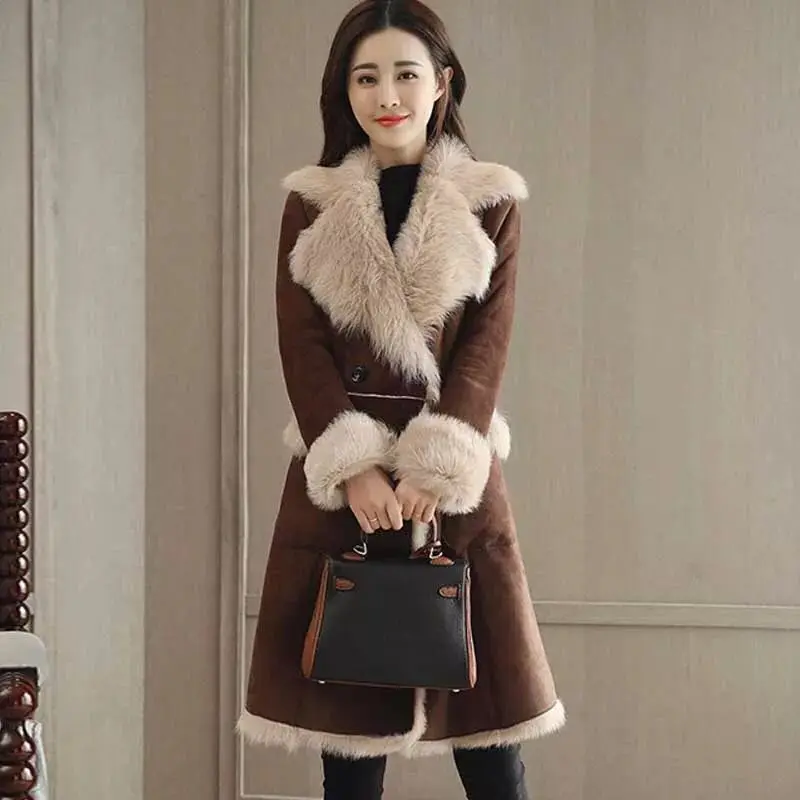 Женское шерстяное пальто зимнее из овечьей шерсти длинное Стильное женское