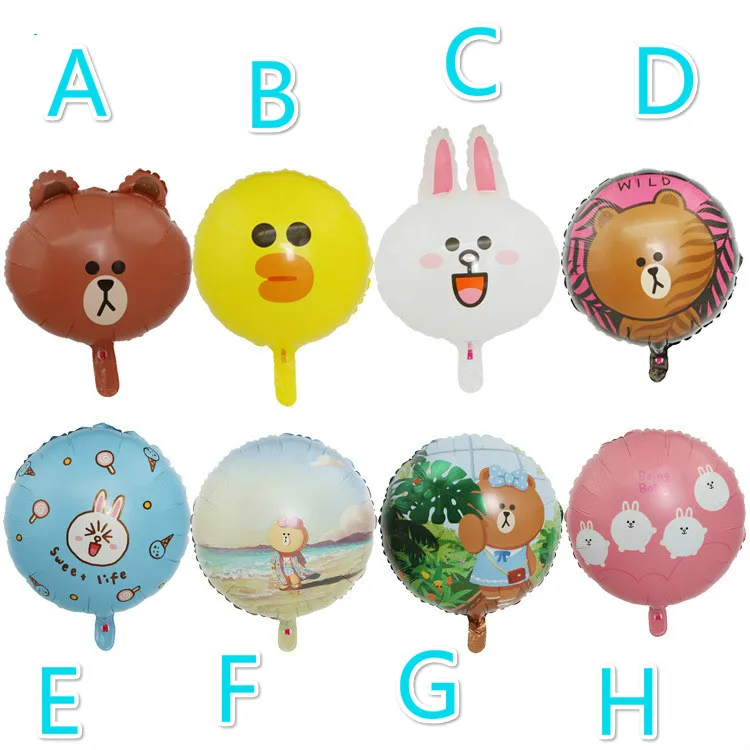 50 шт. милый коричневый медведь корейский оригинальный воздушный шар для