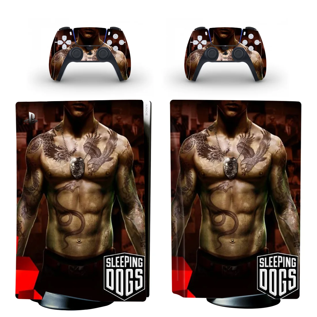 

Наклейка на консоль PlayStation 5 и 2 контроллера