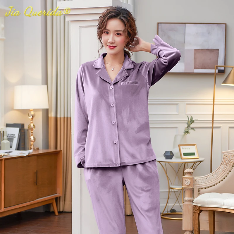 Бархатный пижамный комплект 2020 Новая модная женская домашняя одежда размера