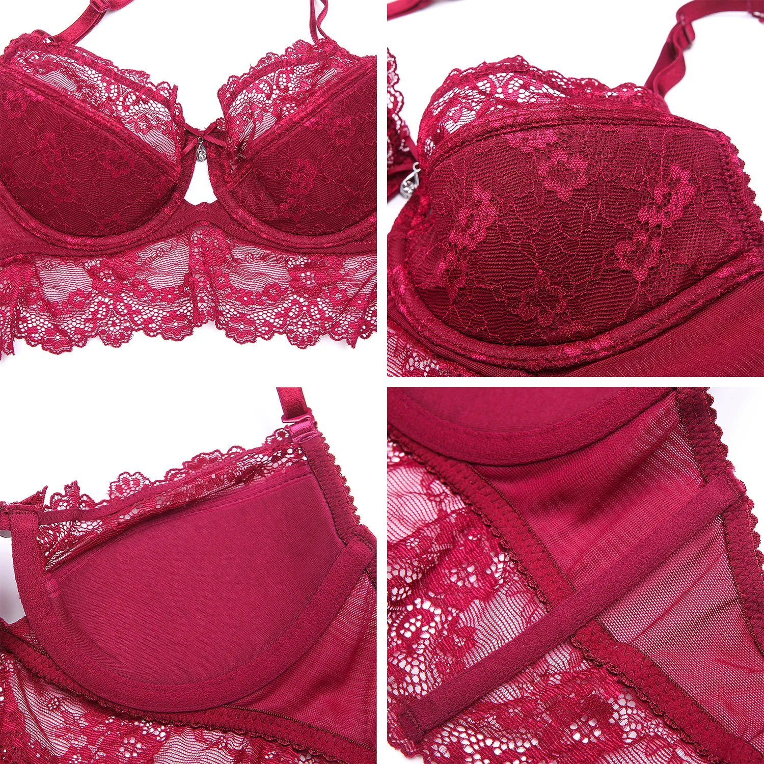 Girl'S Small Bust Gathering Europe And America Set Under The Thin Thick Women's Shiny Side Underwear Bra