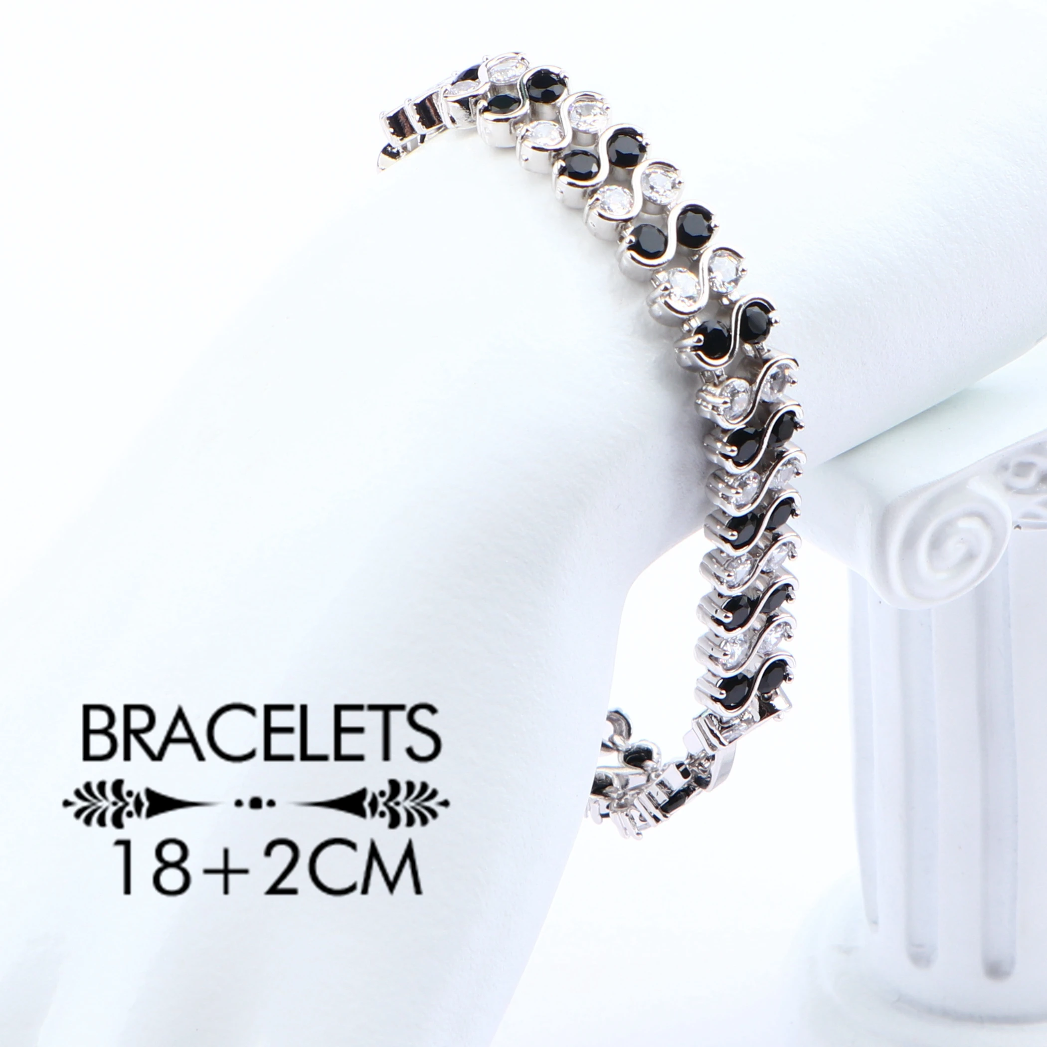 Женский комплект из колье серёг и браслета серебра 925 пробы | Украшения