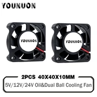2 pieces dc 24v 12v 5v 40mm x 40mm x 10mm 2 pin ball bearing computer pc case cooling fan 4010 3d printer fan