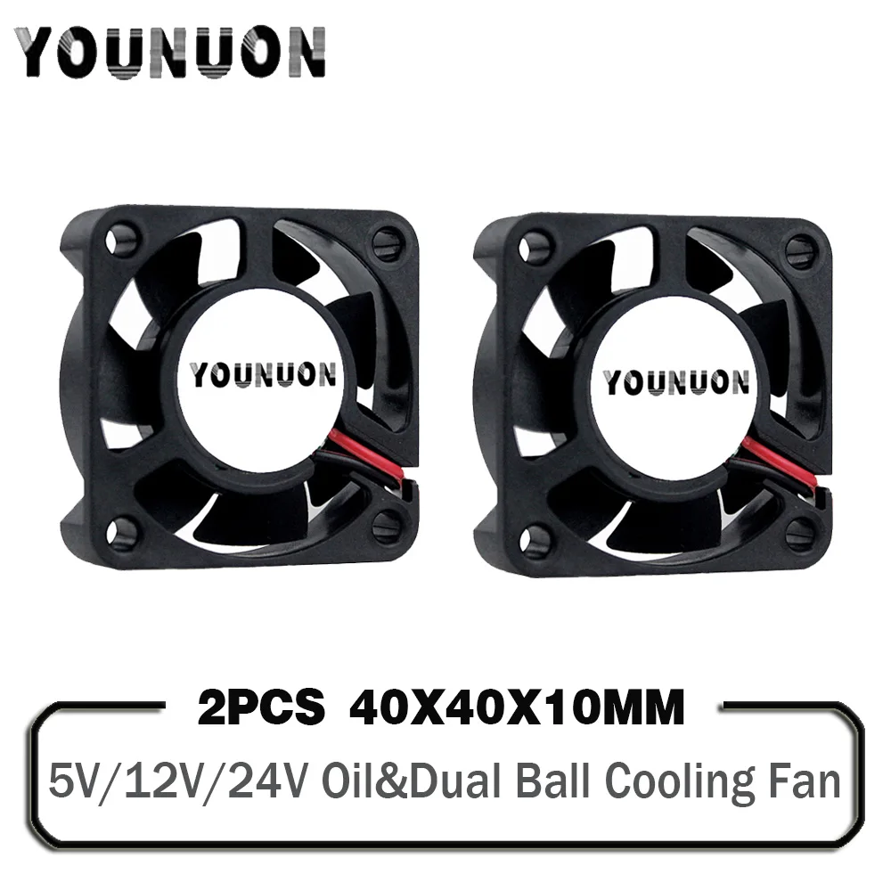 2 шт. DC 24V 12V 5V 40mm x 10mm контактный шарикоподшипник компьютер ПК чехол Вентилятор