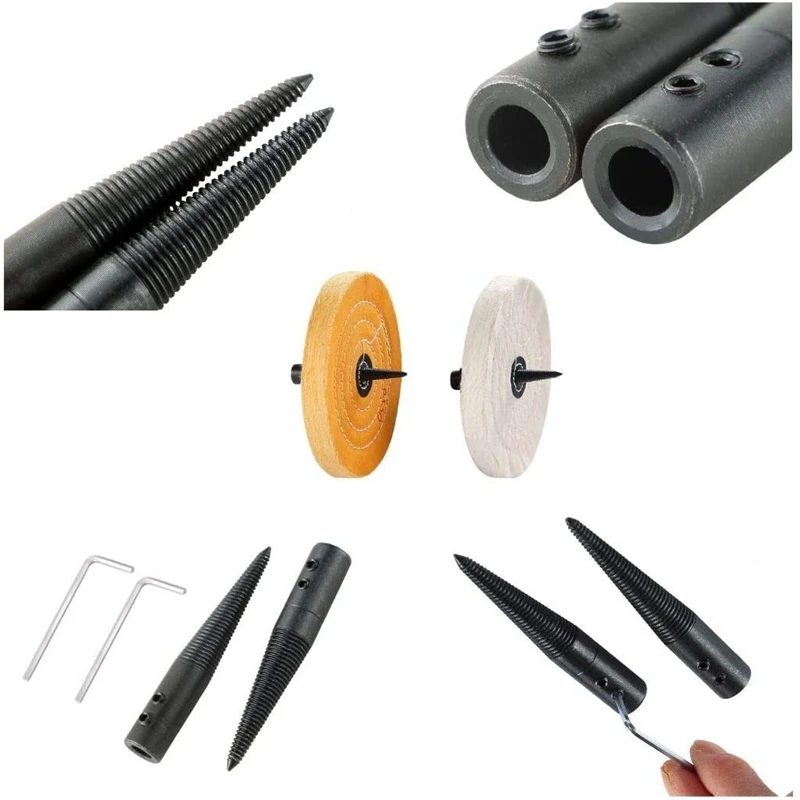 

3Pcs/1 Set Polishing Connecting Rod Tapered Spindle Adapter Threaded for Bench Buffer Buffing Polishing Wheel