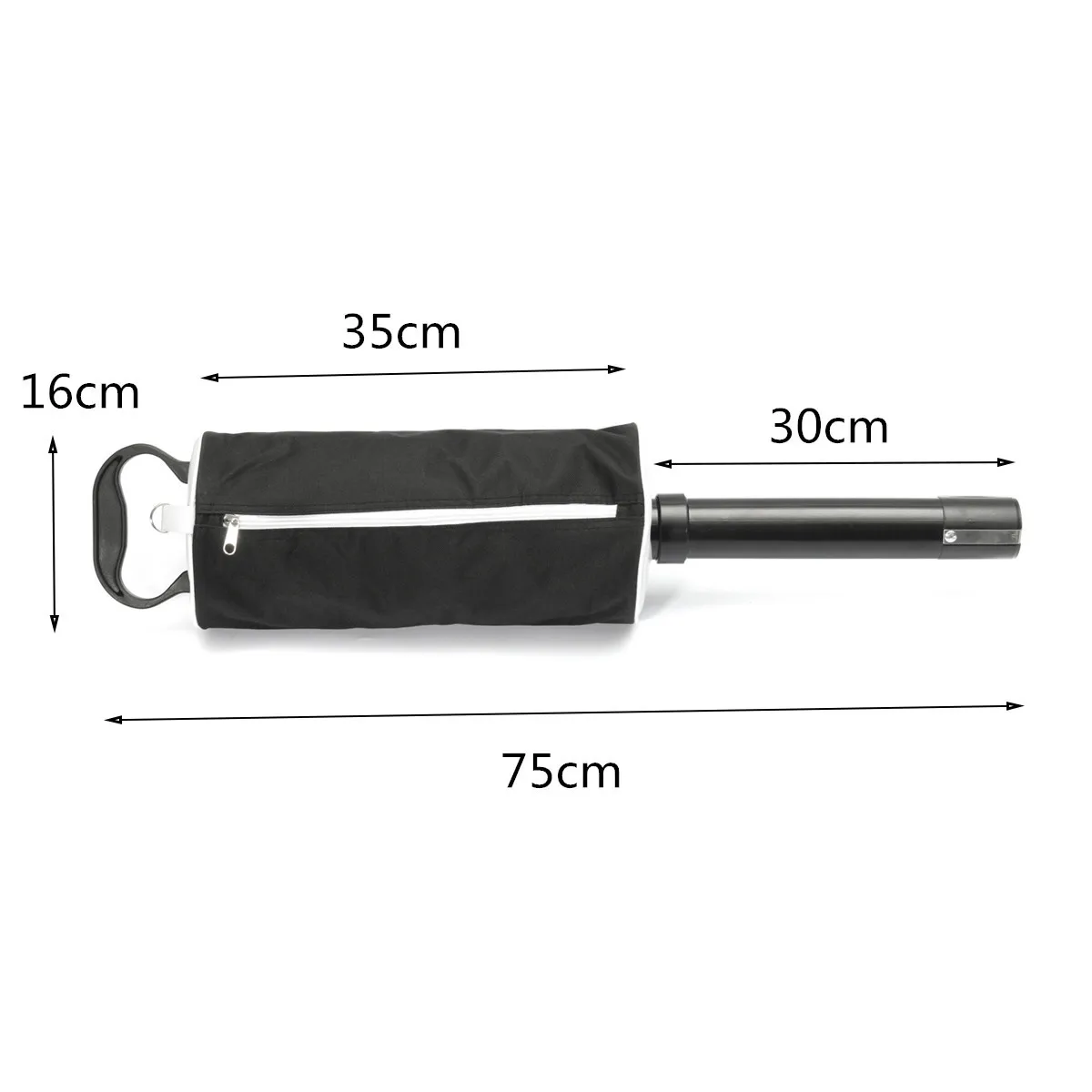 

Golf Ball Pick-up Shag Bag Storage Collector Holder Pouch Plastic Handle Zipper Design Large Capacity Hold Up To 50 Balls