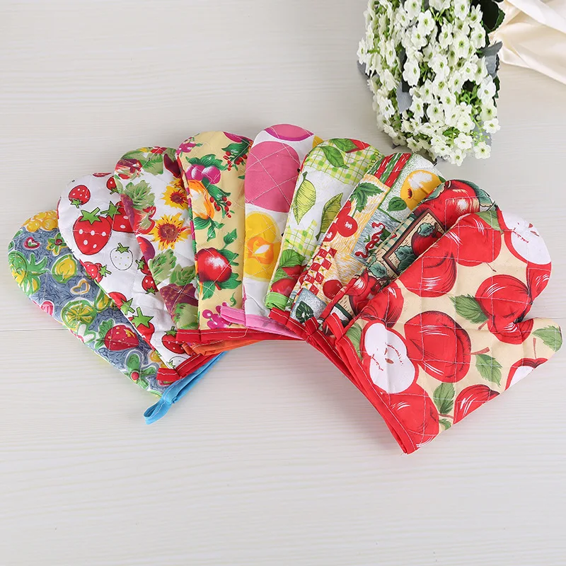 Арамидные огнеупорные перчатки 1 шт. термостойкие для барбекю с принтом фруктов и