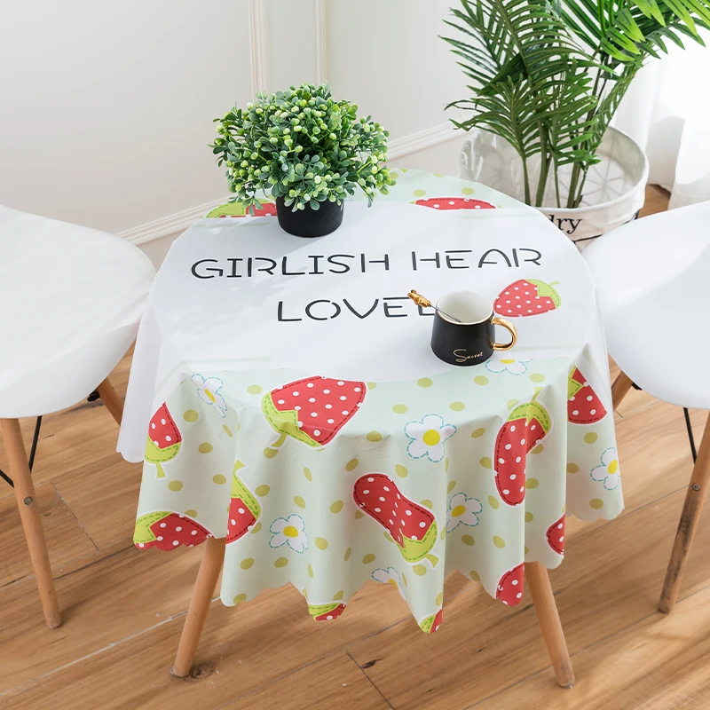 Круглая скатерть для стола масляная водостойкая мультяшная обеденный стол
