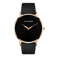 minimalist design stainless steel back waterproof gift watch japanese quartz wristwatches leather strap simple mens watch
