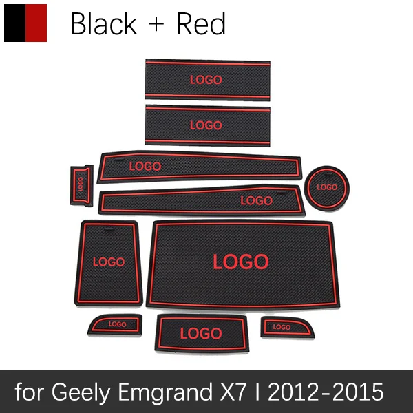 Red Противоскользящий резиновый подстаканник для Geely Emgrand X7 2012 2013, коврик для двери, аксессуары, автомобильные наклейки, подстаканник - Название цвета: Red