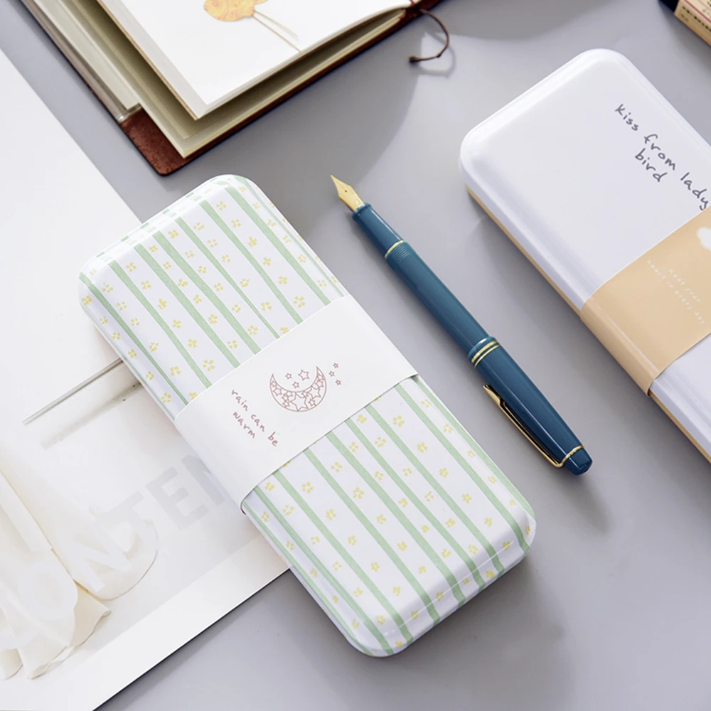 

Interesting Cartoon Iron Tinplate Large Stationery Case Tin Pencil Box Pencil Case Creative Student Gifts Learning Stationery