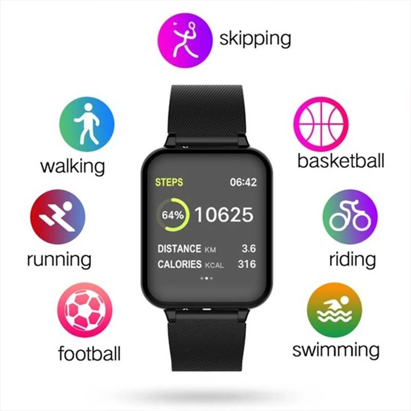 

Men Women Sport Smart Watch Waterproof Bluetooth Smartwatch Heart Rate Monitor Blood Pressure Wearable Watch for Iphone Android