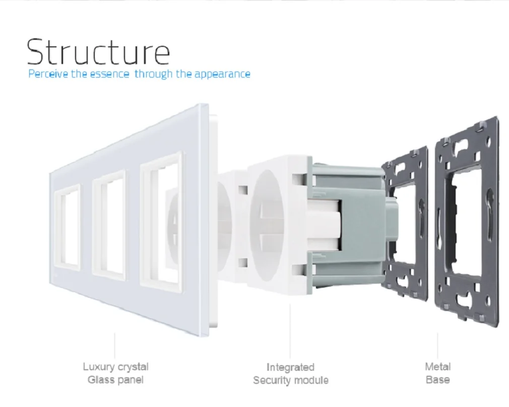 Livolo Израиль Мощность розетка Панель Розетка без вилки закаленное Стекло