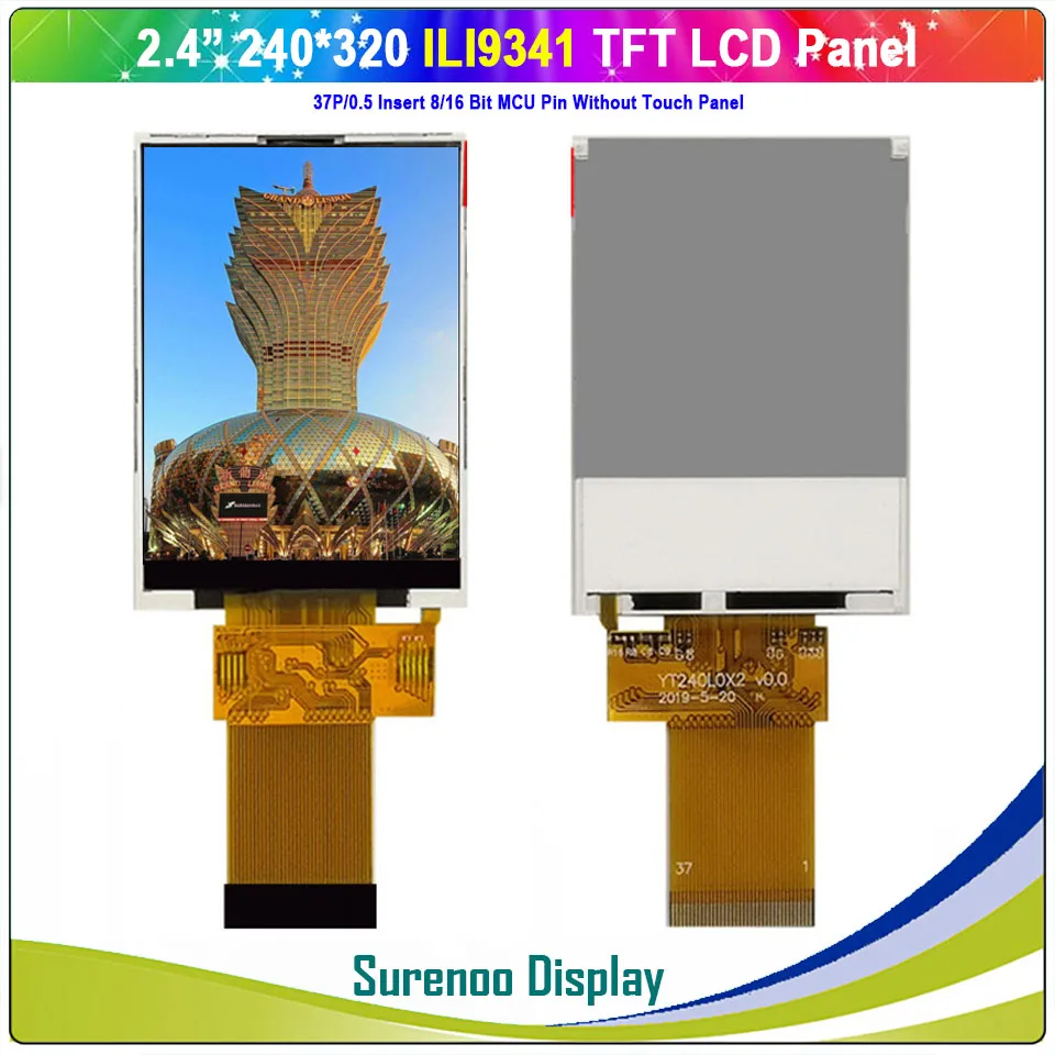 2 4-дюймовый 240х320 37P/0 5 8/16 бит параллельный MCU TFT ЖК-экран LCM ILI9341 с резистивной