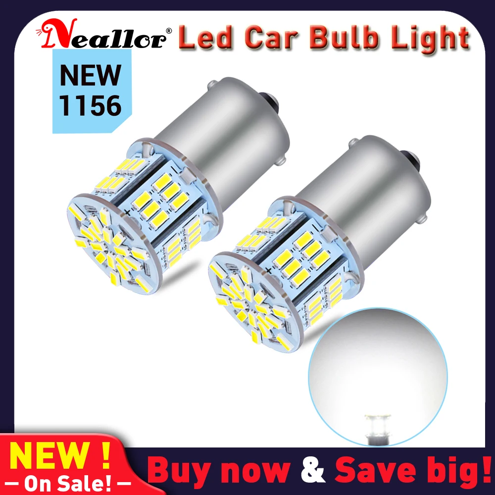 

2pcs BA15S P21W 7506 1156 LED Canbus Bulbs No Error Led Backup Reverse Lights Car Front Rear Llights 54SMD 3014 6500K White 12V