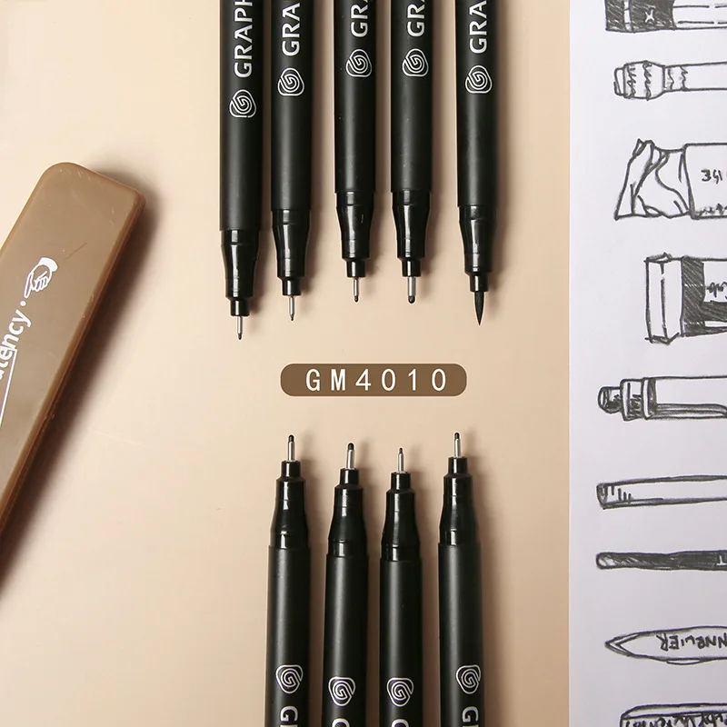 9 шт./компл. черный пигментный лайнер водостойкая ручка для рисования Pigma Micron