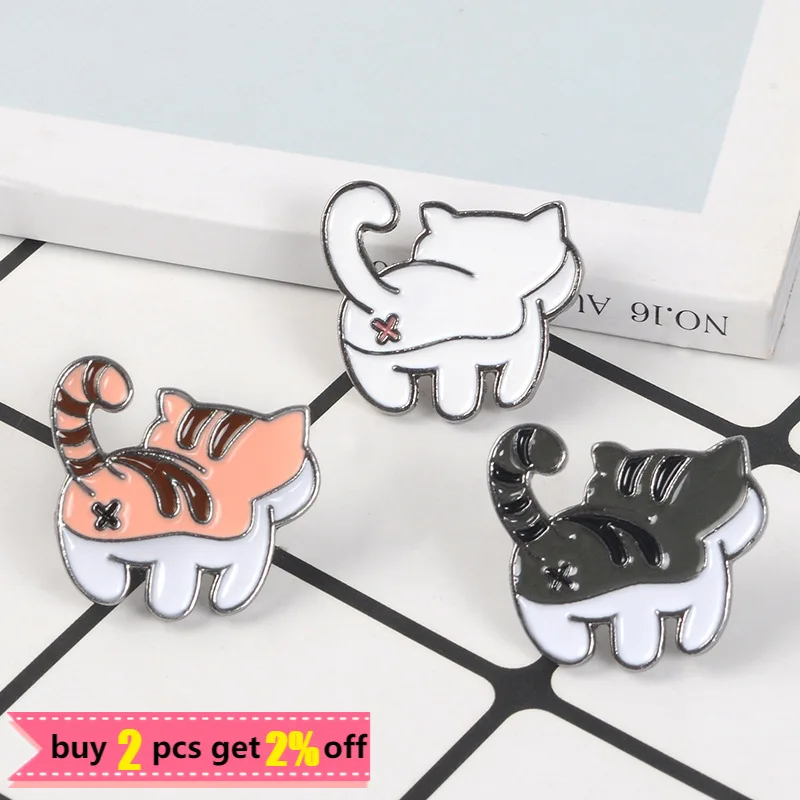 Смешные щенок и котенок Булавки эмалированные с изображением картунов Корги собак и кошек Броши для сумок и одежды Значки на груди Подарок для детей Девочки на.