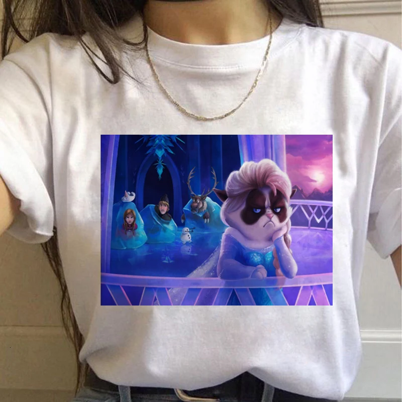 Женская футболка с коротким рукавом и круглым вырезом большого размера | одежда