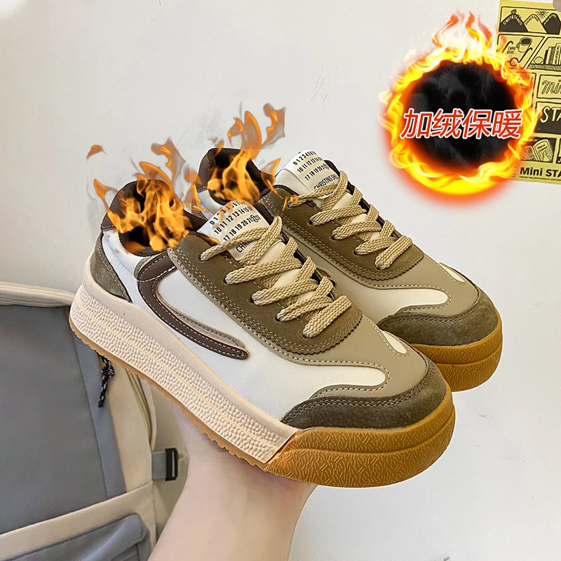 

Женские спортивные туфли, модные женские кроссовки, зимняя женская обувь с бархатным утеплителем, женская повседневная обувь на платформе, ...