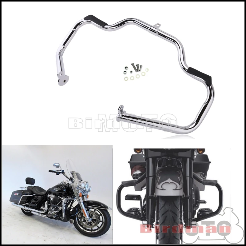 Motorcycle Chrome Steel Highway Engine Guard Crash Bar Protection For Harley Touring Road King Electra Street Glide 2009-2017