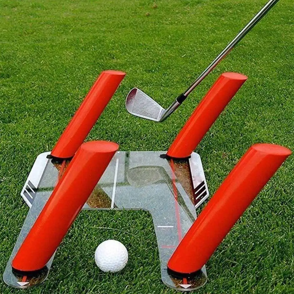 

Golf Swing Practice Mirror Alignment Training Aid with 4 Rods Strings for Golf Practice Base,Golf Tool Accessories