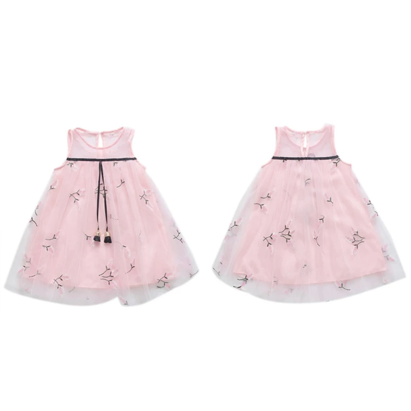 2019 горячая Распродажа летнее платье для маленьких девочек без рукавов с