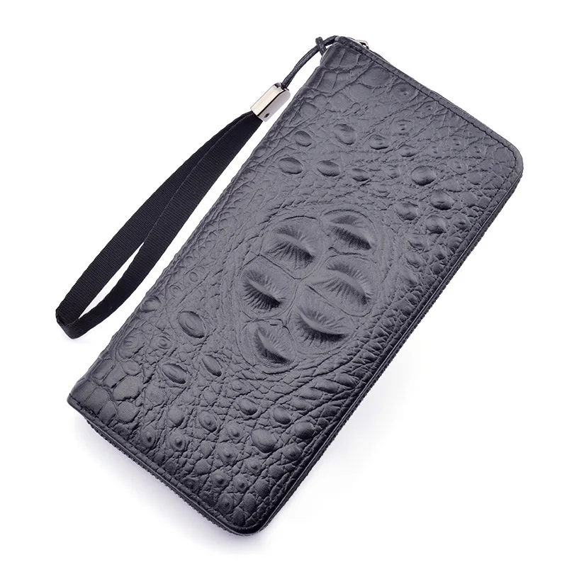 2020 new crocodile pattern wallet men long zipper wallet clutch business large capacity wallet mobile phone bag
