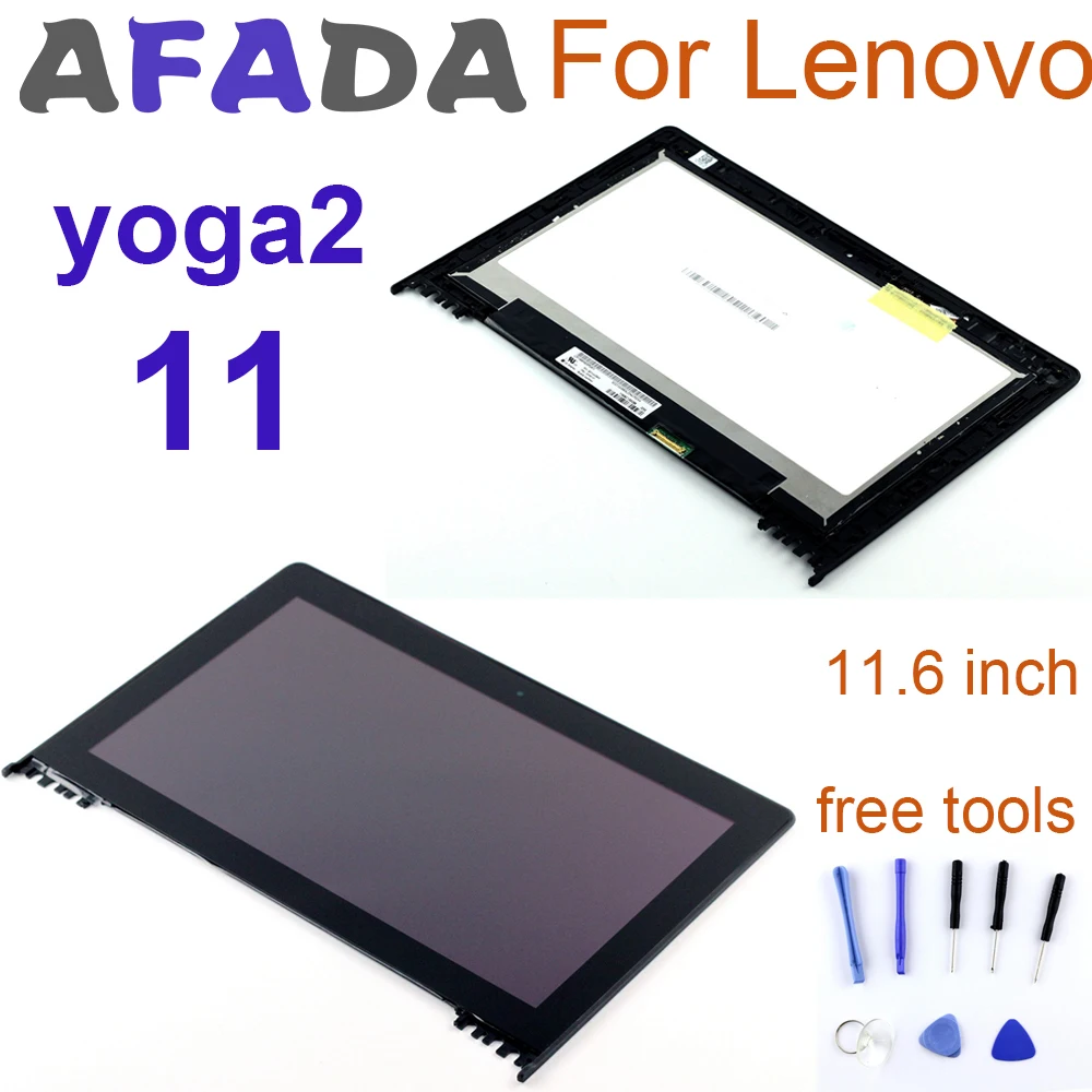 

New 11.6" LCD Display For Lenovo Yoga2 11 LCD Display Touch Screen Panel Digitizer Assembly with Frame Replacement Parts