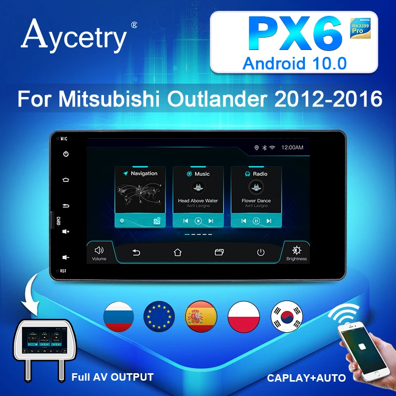 Для Mitsubishi outlander lancer asx 2012 2018 автомобильный радиоприемник 2 din Android 10 навигации GPS 2din