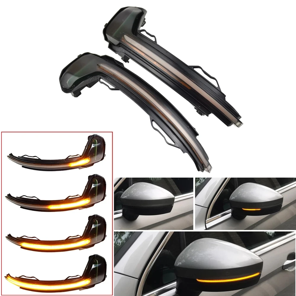 

LED Dynamic Turn Signal Side Rearview Mirror Flashing Light Blinker for VW Volkswagen Tiguan MK2 II R 5N 2017 2018