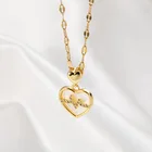 Ожерелье женское, из нержавеющей стали, с изображением сердца