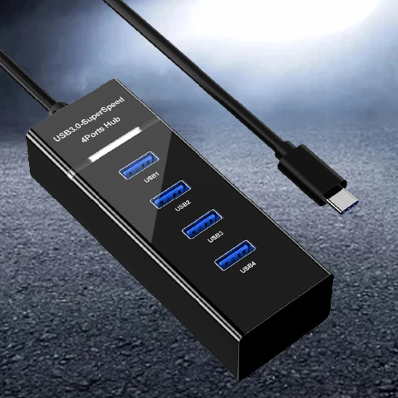 

Super-speed Usb Hub Splitter 4 Ports Adapter 4x USB 3.0 10Gbps Interface Portable PC Charging Adapter QXNF