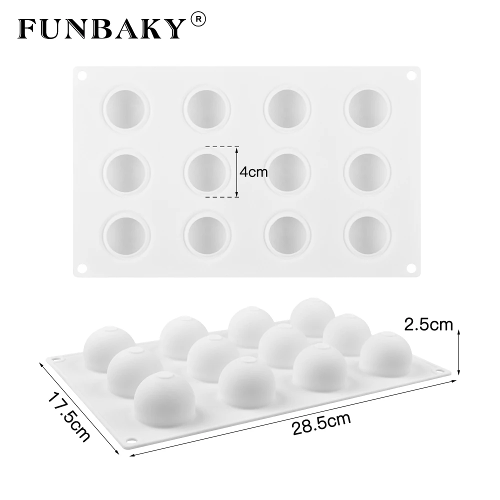 FUNBAKY 3D Сферический лед форма для крема шарика кубика льда сделай сам десертные