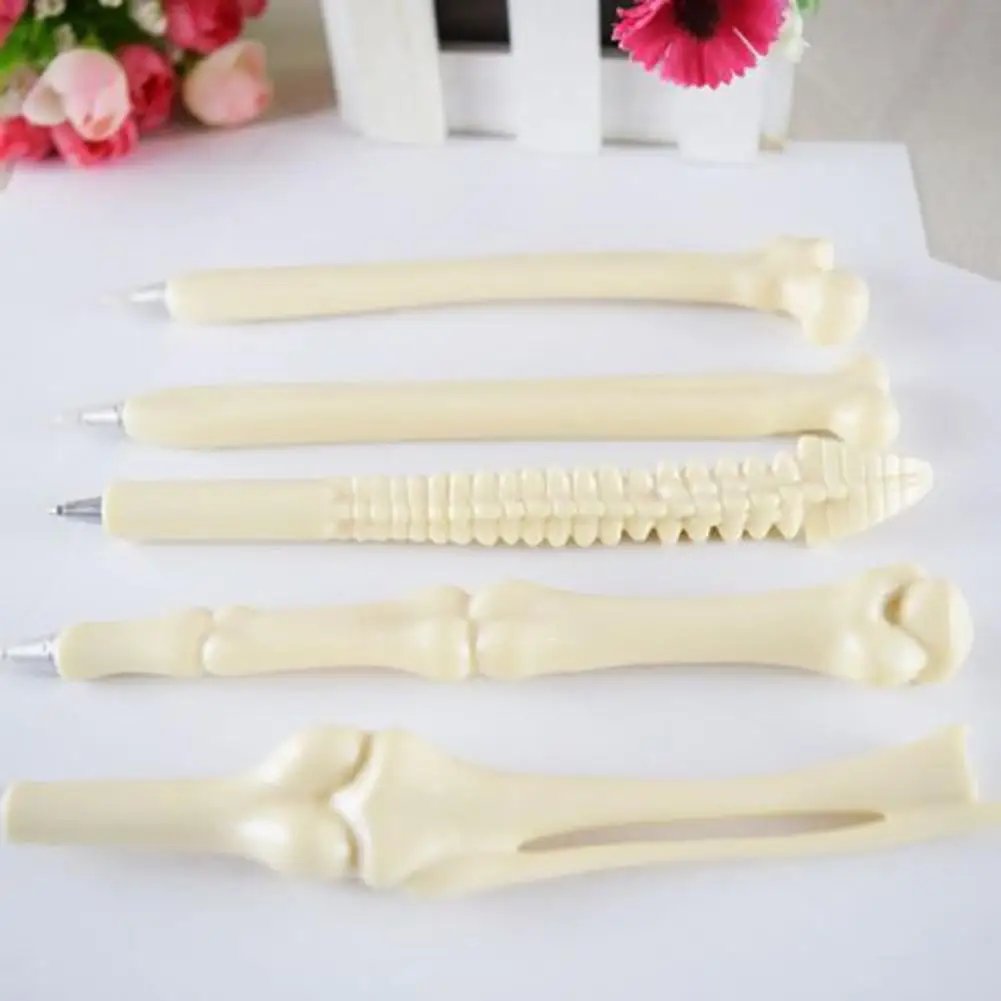 

5Pcs Creative Bone Shape 0.7mm Nib Ball Pen Student Writing Office Stationery
