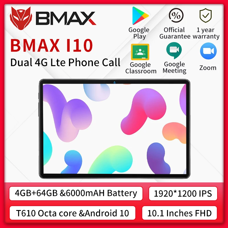 Планшет BMAX i10 на Android 10 восемь ядер экран 1 дюйма 4 Гб + 64 ГБ | Компьютеры и офис