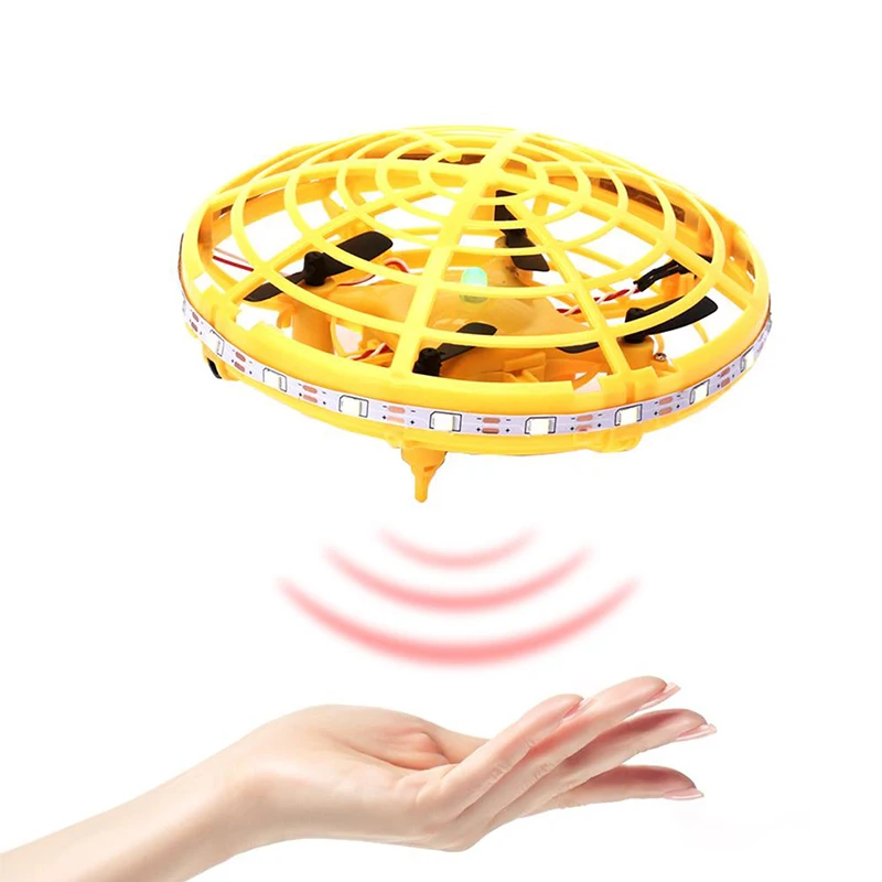 Мини UFO Дрон игрушки Инфракрасный зондирование управление интерактивный самолет жесты индукции управления led высота удержания Квадрокоптер для детей