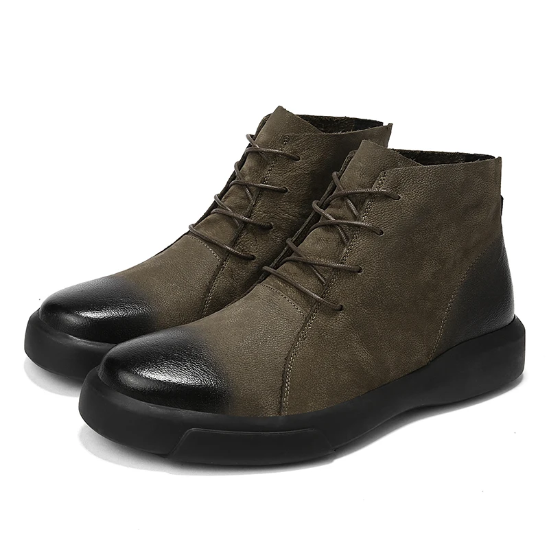 

Leather Boots For Men High Winter Shoes Brands Boot Men's Ankle Outdoor Cowboy Man Shoe Punk Casual Designer Platform Men'S