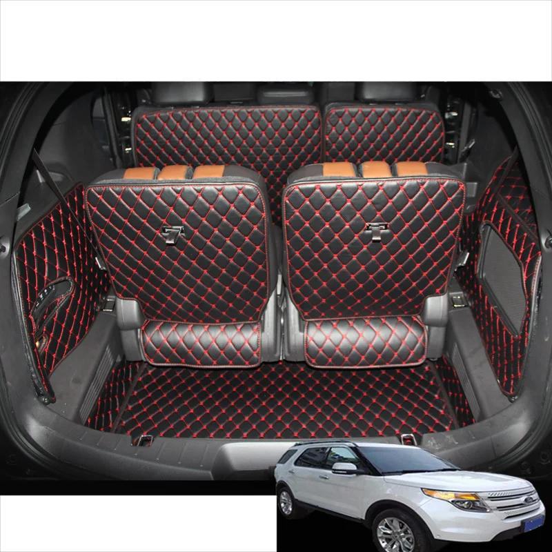 Коврики для багажника автомобиля ford explorer кожаный коврик подкладка груза 2011 2012 2013