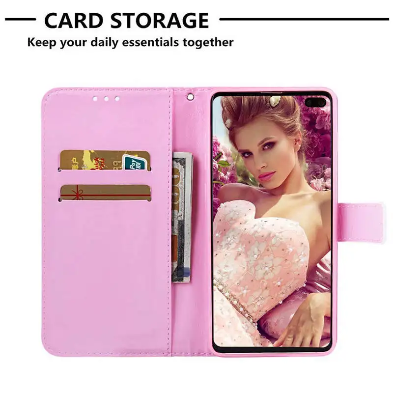 Cute Panda Patterned PU Leather Flip Wallet Case Cover on sfor Samsung S8 Plus S10 S10e S9 J4 J6 2018 Cards Holder Phone Coque | Мобильные