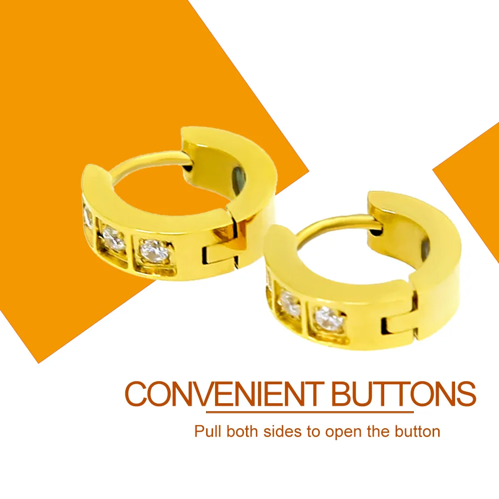 Женские серьги женские полированные круглые магнитные кольца полностью золотые