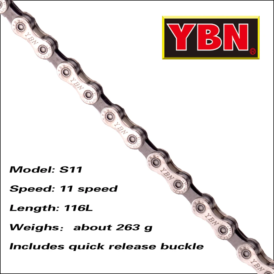 11S silver 116L YBN X12L x10 x10sl x9sl x11sl велосипедная цепь 9 10 11s Золотой горный шоссейный велосипед sram SHIMANO 116 Длина велосипедная цепь - Цвет: 11S silver 116L