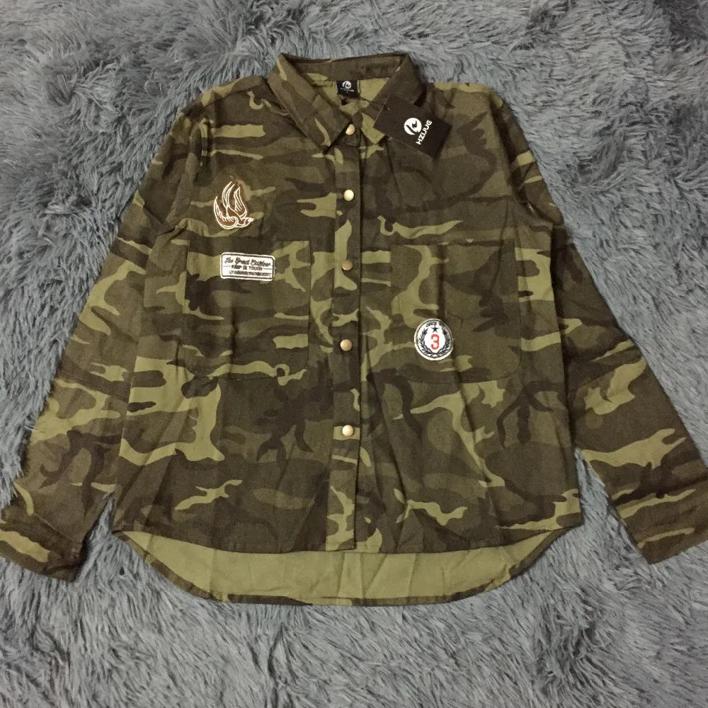 HZIJUE модная одежда с длинными рукавами chaqueta militar пальто Для женщин зеленые куртки в стиле милитари с вышивкой из Для женщин жакет, блузы, пальто