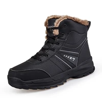 2021 leather men boots winter with fur warm snow boots man casual outdoor shoes high quality waterproof ankle boots men big size