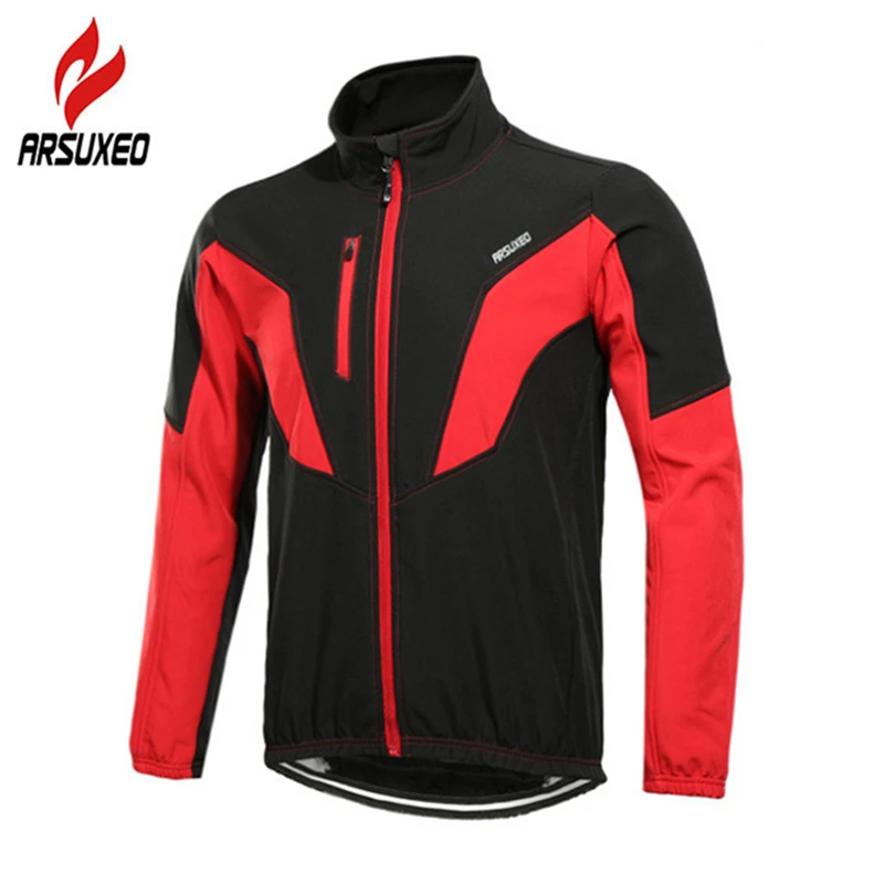 ARSUXEO Светоотражающая Теплая Флисовая мужская длинная осенне зимняя велосипедная