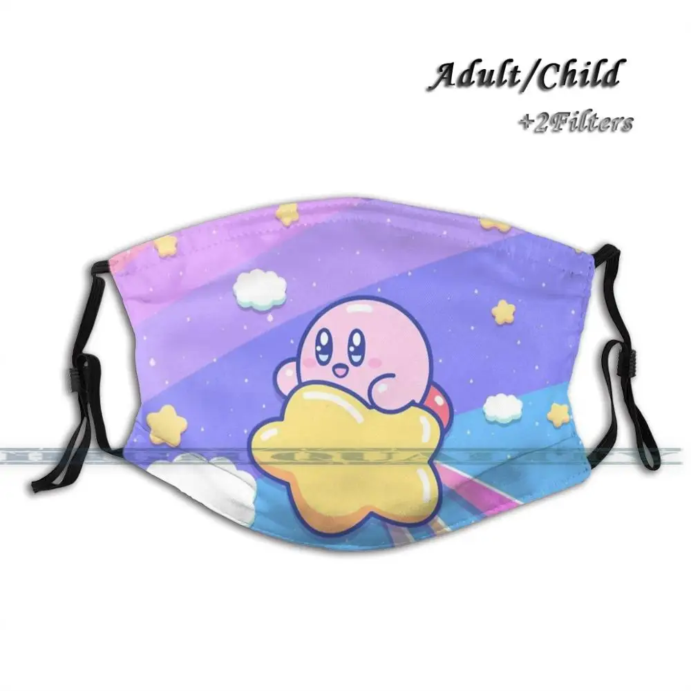 

Модная многоразовая моющаяся забавная маска Kirby Flying Up The Sky с фильтром Pm2.5 для лица Kirby Super удар Bros Kirby