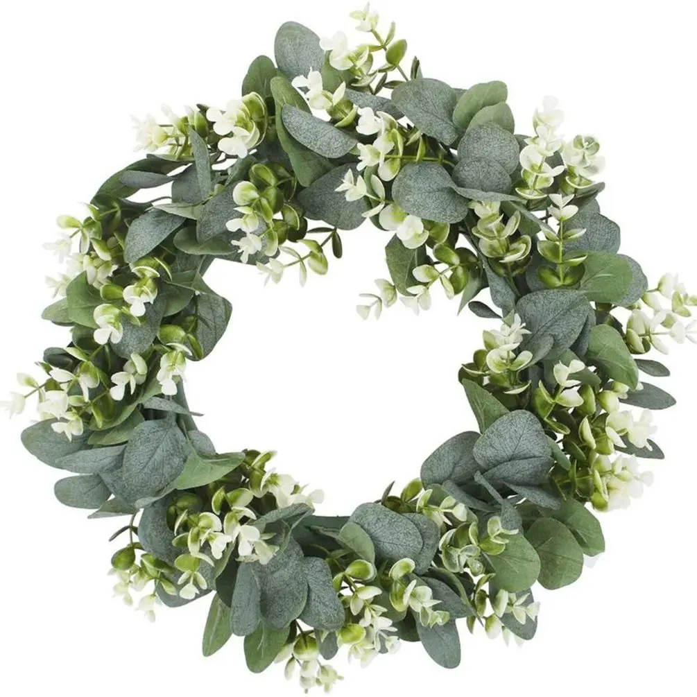 

Eucalyptus Wreath Christmas Garland Artificial Plants Background Wall Window Decoration Wedding Party Supply Christmas Ornament